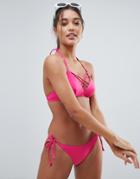 Dorina Pink Tie Side Bikini Bottom - Pink