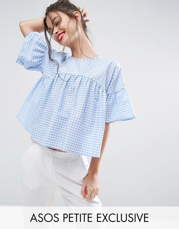 Asos Petite Check Smock Top - Multi