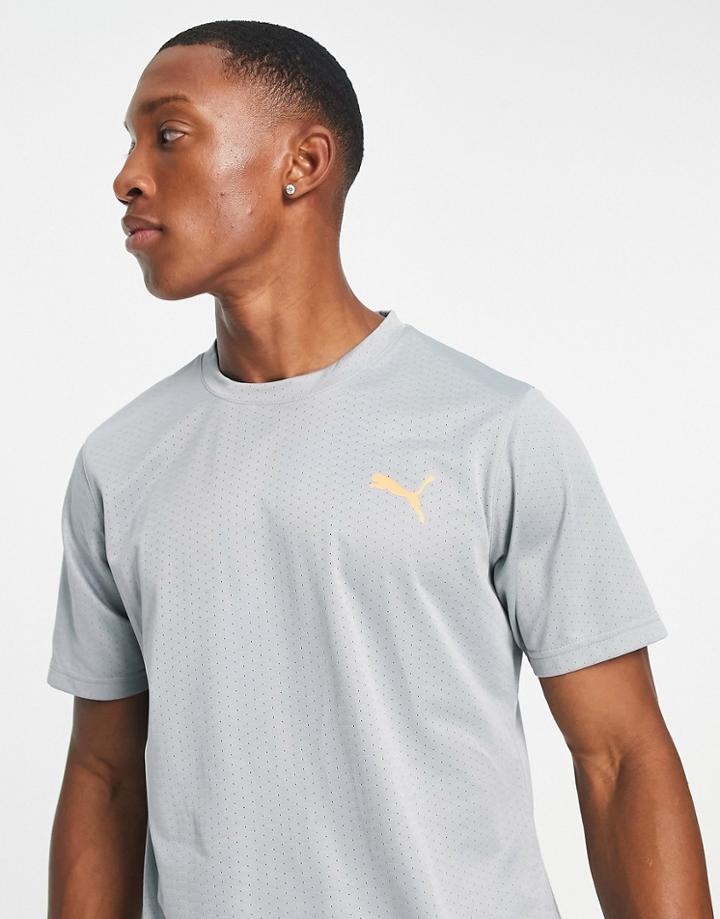 Puma Training Favorite Blaster T-shirt In Gray And Orange