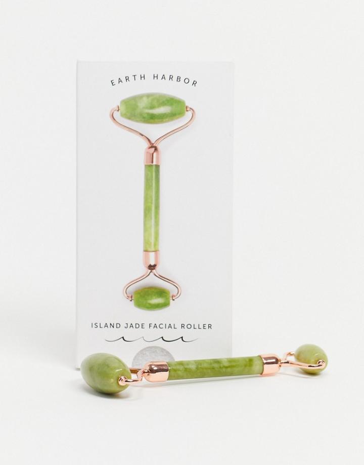 Earth Harbor Island Jade Rose Gold Gemstone Facial Roller-no Color