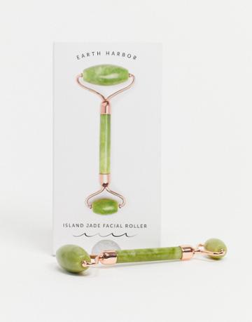Earth Harbor Island Jade Rose Gold Gemstone Facial Roller-no Color