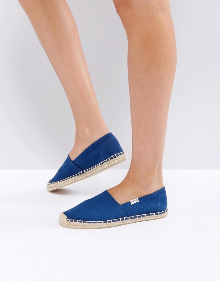 Soludos Original Canvas Dali Navy Espadrille Flat Sandals - Navy