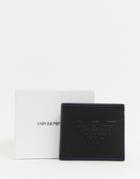 Emporio Armani Embossed Large Eagle Logo Coin Wallet In Black - Black