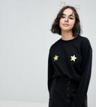 Monki Holidays Star Sweatshirt Sweater - Black
