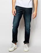 New Look Slim Jeans In Dark Blue Wash - Gray