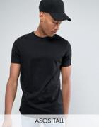 Asos Tall Longline T-shirt In Black - Black