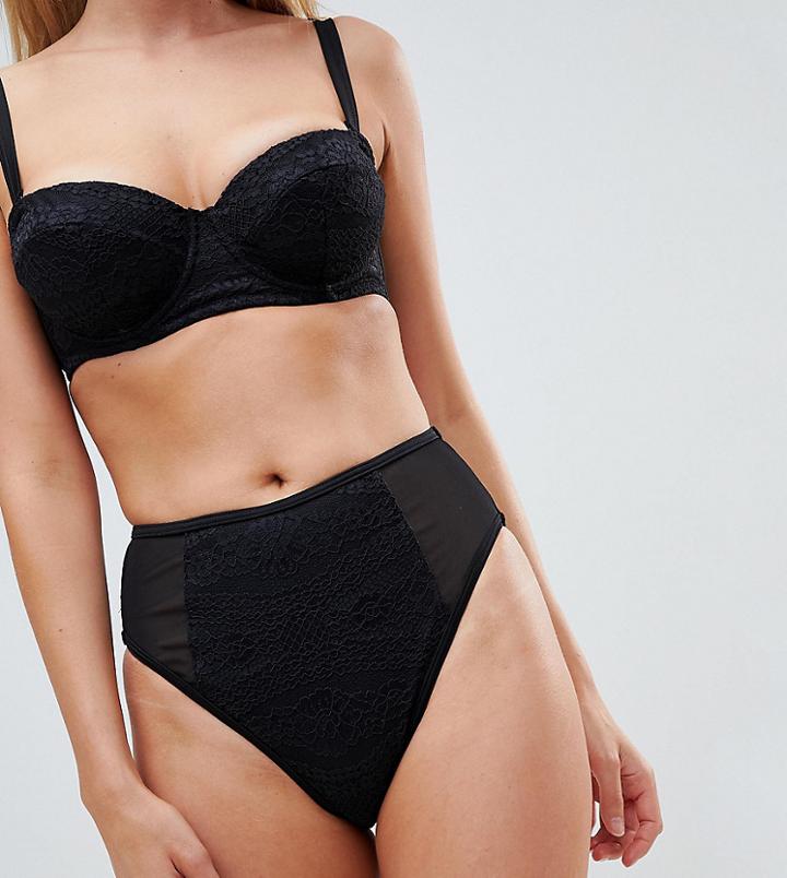 Peek & Beau Exclusive High Waist Textured Bikini Bottom-pink