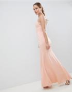 Asos Design Drop Waist Scuba Cami Maxi Dress-pink