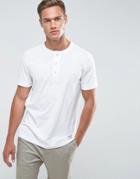 Abercrombie & Fitch Henley T-shirt Slim Fit Garment Dye In White - White