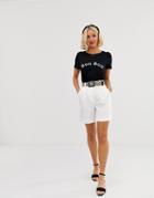 New Look Shorts With Belt In White - White