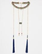Asos Carnival Tassel Necklace - Multi