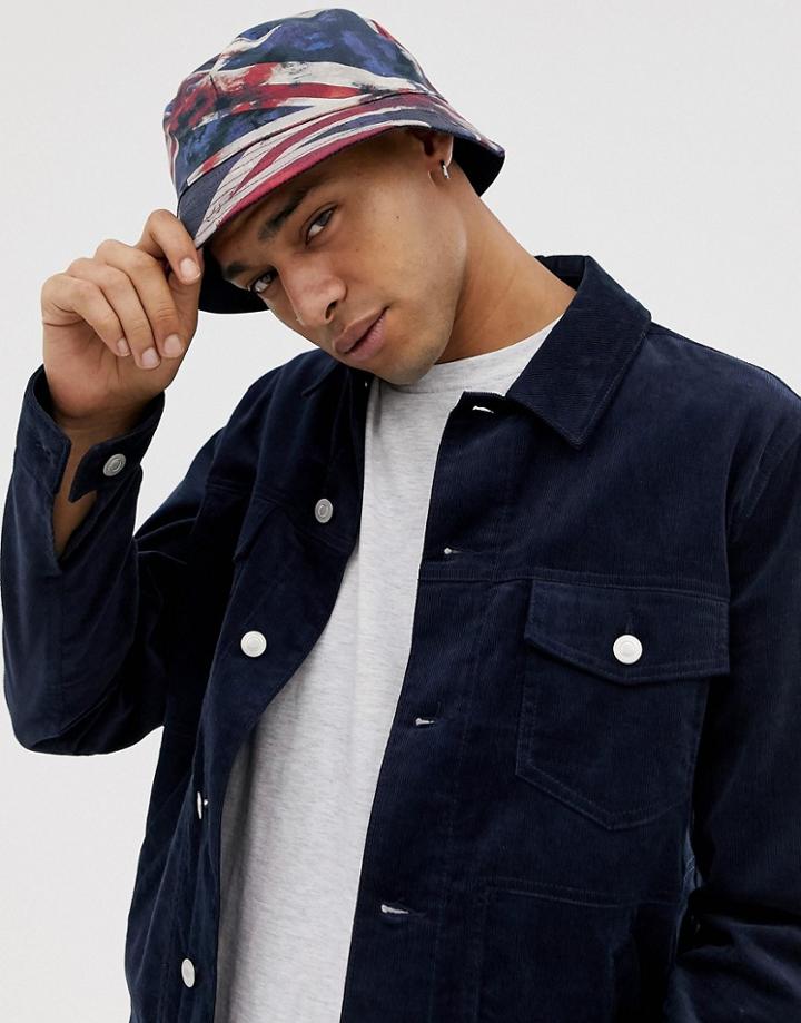 Pretty Green Union Jack Print Reversible Bucket Hat - Multi