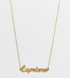 Asos Design 14k Gold Plated Necklace With Zodiac Capricorn Pendant