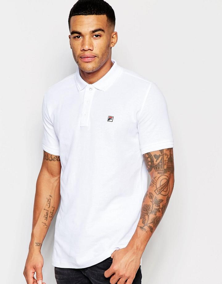 Fila Vintage Polo Shirt With F Box Logo - White