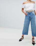 Parisian Wide Leg Crop Jeans - Blue