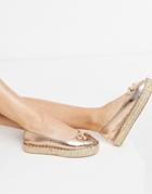 Asos Design Jojo Bow Ballet Espadrilles In Rose Gold