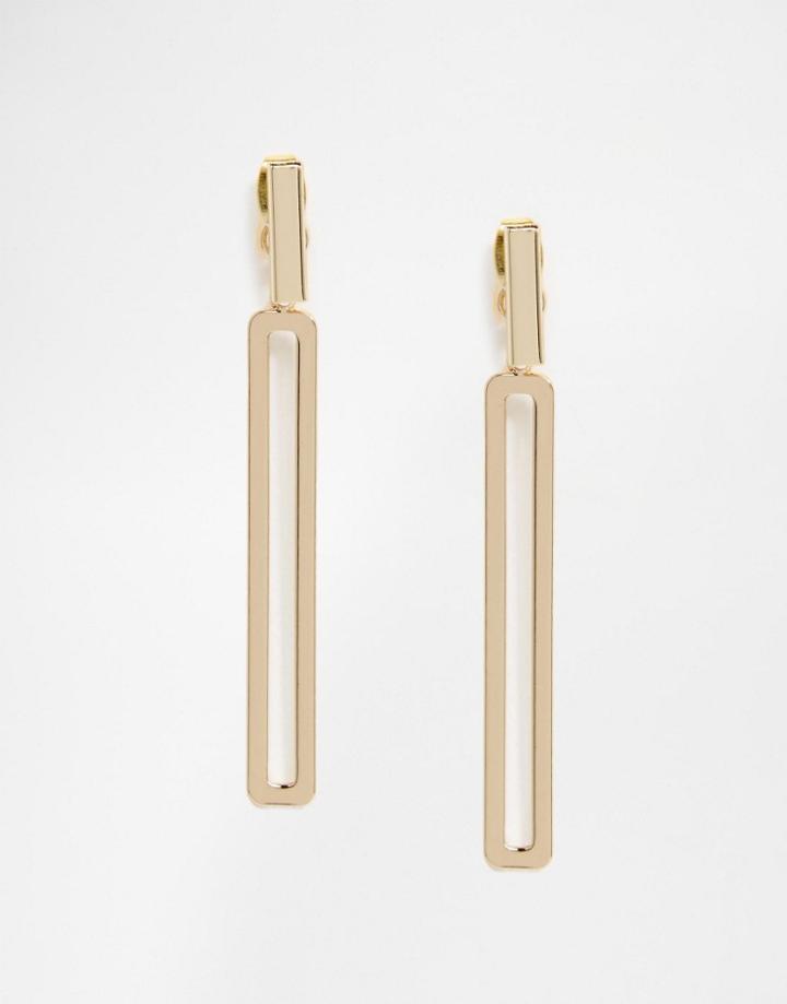 Asos Tube Rectangle Swing Earrings - Gold
