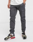 Only & Sons Slim Fit Cargo With Cuffed Bottom In Gray-grey