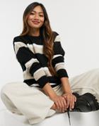Asos Design Oversized Sweater In Stripe-multi