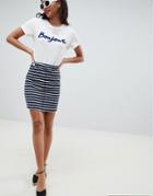 Esprit Stripe Jersey Mini Skirt - Multi