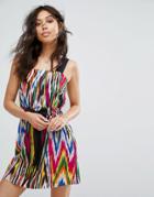 Warehouse Rainbow Ikat Beach Dress - Multi