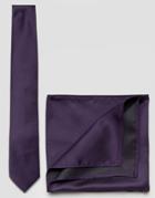 Asos Wedding Tie And Pocket Square Pack In Purple - Purple