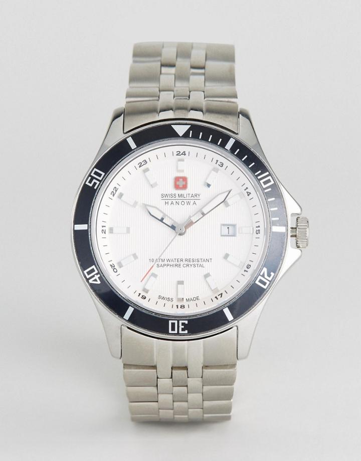 Swiss Military Watch With Stainless Steel Bracelet - Silver