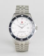 Swiss Military Watch With Stainless Steel Bracelet - Silver