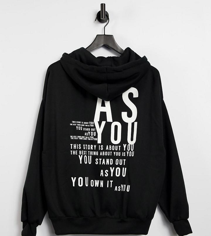 Asyou Hoodie With Positive Graphic In Black