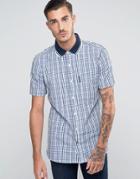 Lambretta Shirt In Gingham With Short Sleeves - Blue