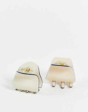 The Basik Edition Jaw Clips 2 Pk In Blush Pink And Ivory-multi