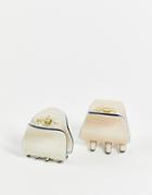 The Basik Edition Jaw Clips 2 Pk In Blush Pink And Ivory-multi