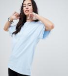 Rokoko Oversized Boyfriend T-shirt With Sequin Trim - Blue