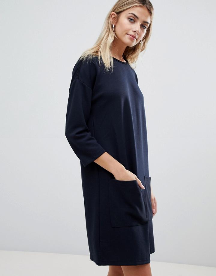 Jdy Agnes Pocketed Sweat Dress - Navy