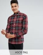 Asos Tall Skinny Check Shirt - Red