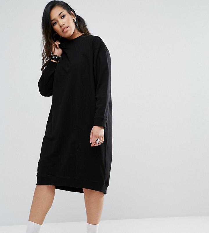Asos Design Curve Sweat Dress - Black