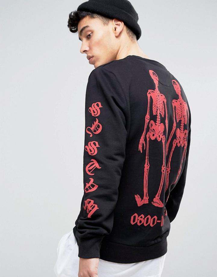 Systvm Foolin Back Print Sweater - Black