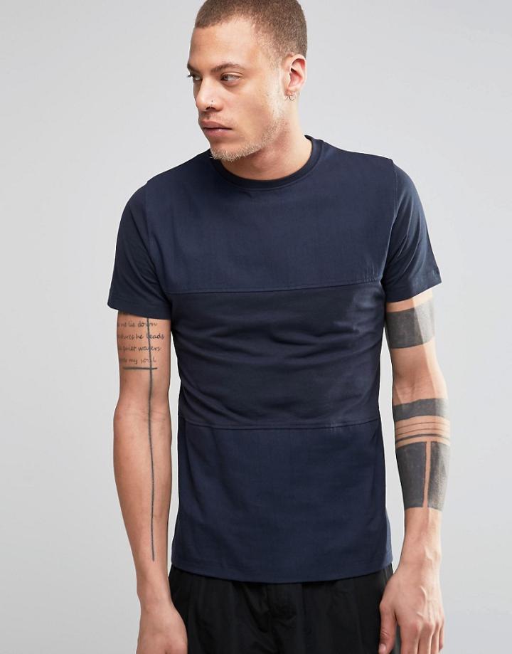 Dead Vintage Canvas Panel T-shirt - Navy