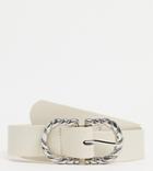 Glamorous Exclusive Belt With Twisted Metal Buckle In Beige-neutral