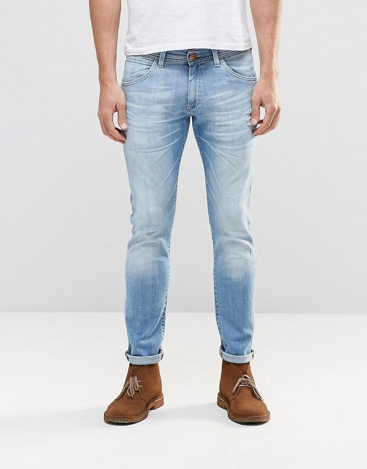 Wrangler Bryson Skinny Jean Sandstorm Light Distressed Wash - Sandstorm