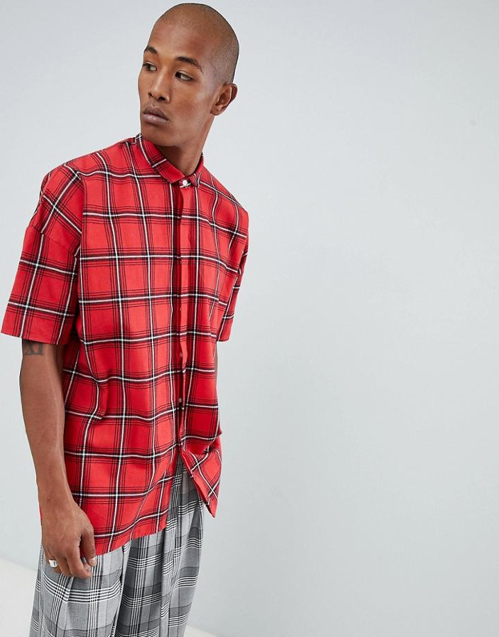 Sixth June Plaid Short Sleeve Shirt-red
