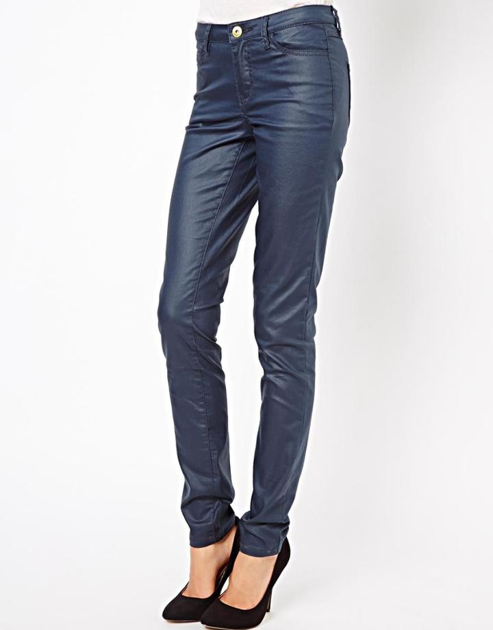 Vila Cleavo 5 Pocket Coated Jean In Navy