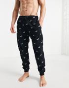 Hollister Lounge Sweatpants In Black With All Over Logo