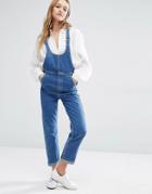 Rolla's Original Straight Leg Overalls With Cross Back - Elle Blue