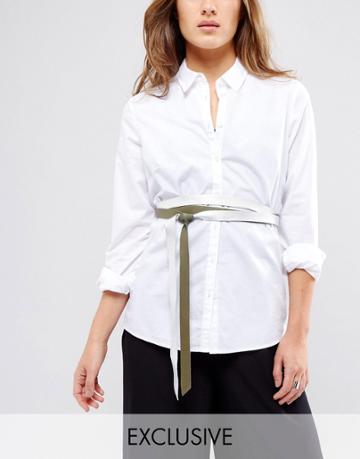 Retro Luxe London Soft Leather Metallic Wrap Belt - Multi