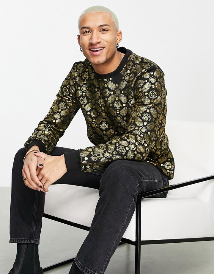 Bolongaro Trevor Grid Paisley Sweat-black