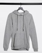 Only & Sons Zip Through Hoodie In Light Gray-grey