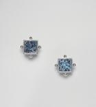 Asos Stud Earrings With Recycled Denim Stones - Silver