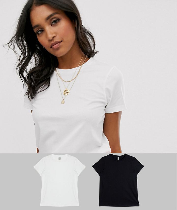 Asos Design Organic Cotton Crew Neck T-shirt 2 Pack Save - Multi