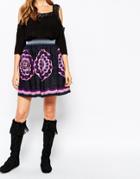 Anna Sui Mandala Abba Print Mini Skirt - Purple